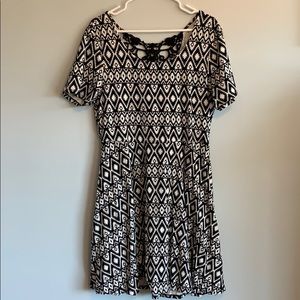 Black and White Skater Skirt Dress